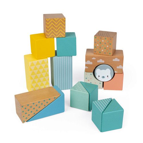 Quinta imagen del Carrito de madera con cubos Pure - Janod