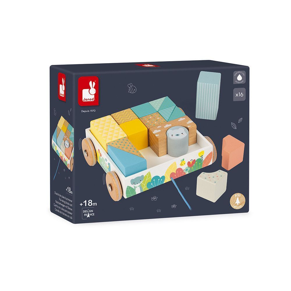 Octava imagen del Carrito de madera con cubos Pure - Janod