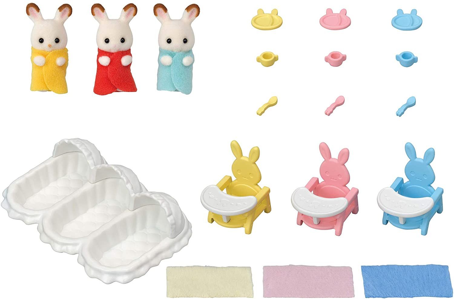 Tercera imagen de la habitación de los trillizos conejo chocolate de Sylvanian Families