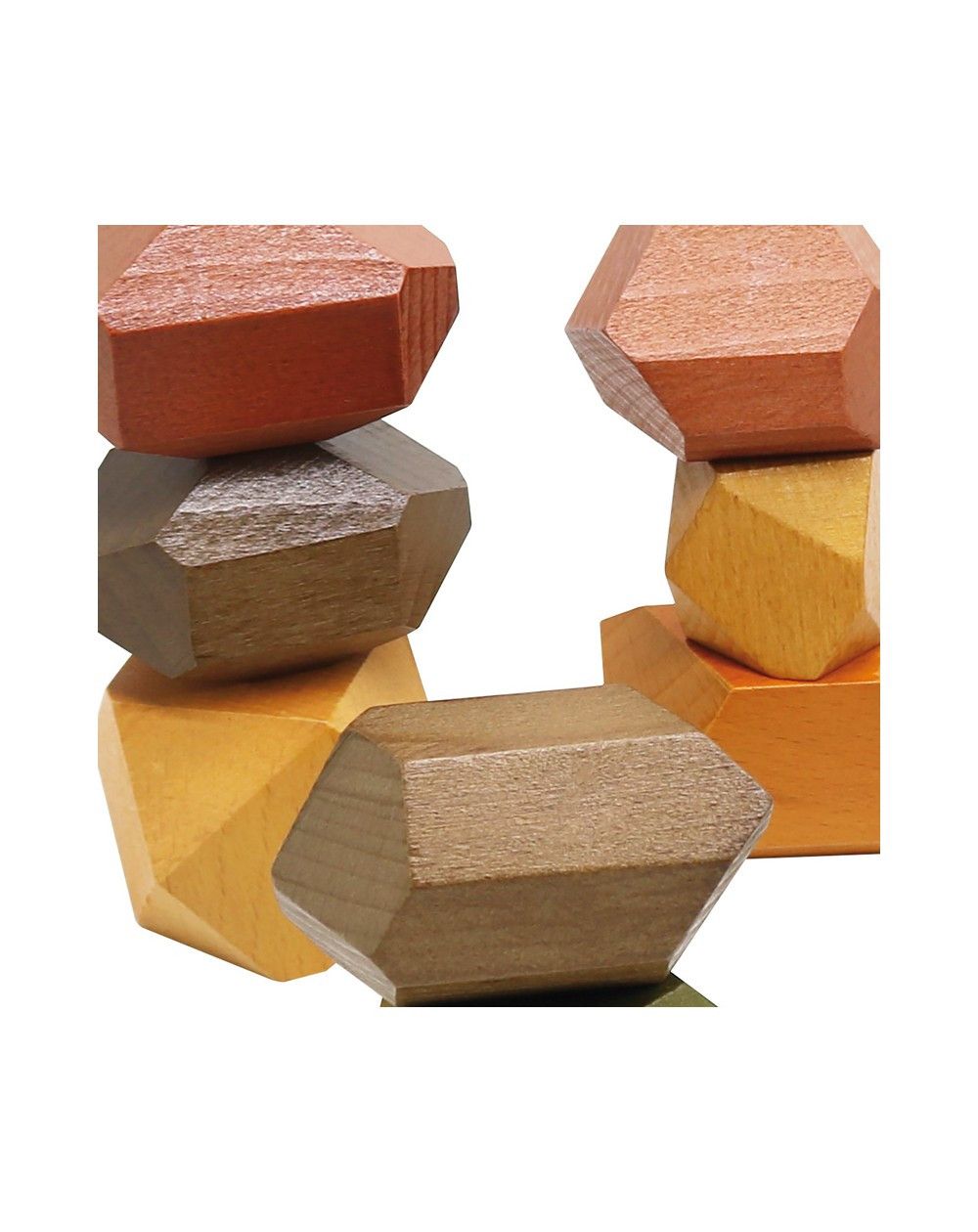 Tercera imagen de la Construcción madera - Piedras grandes de colores poliédricas apilables 12 pcs