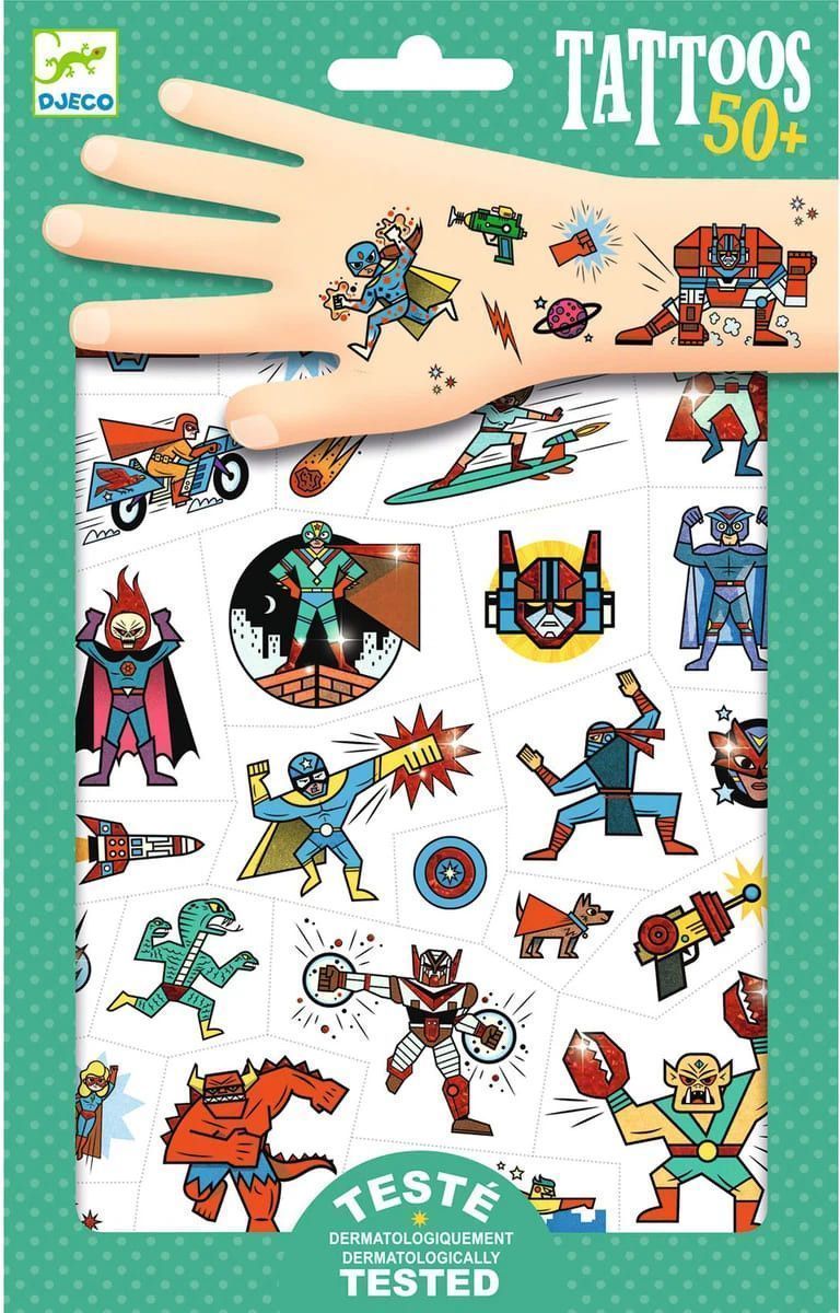 Primera imagen de los Tatuajes - Héroes contra Villanos - Djeco