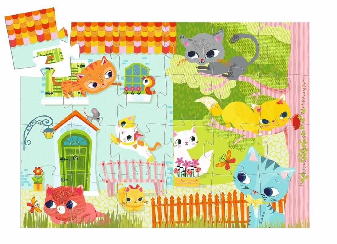 Segunda imagen del Puzzle Silueta Pachat y sus amigos 24 piezas de Djeco