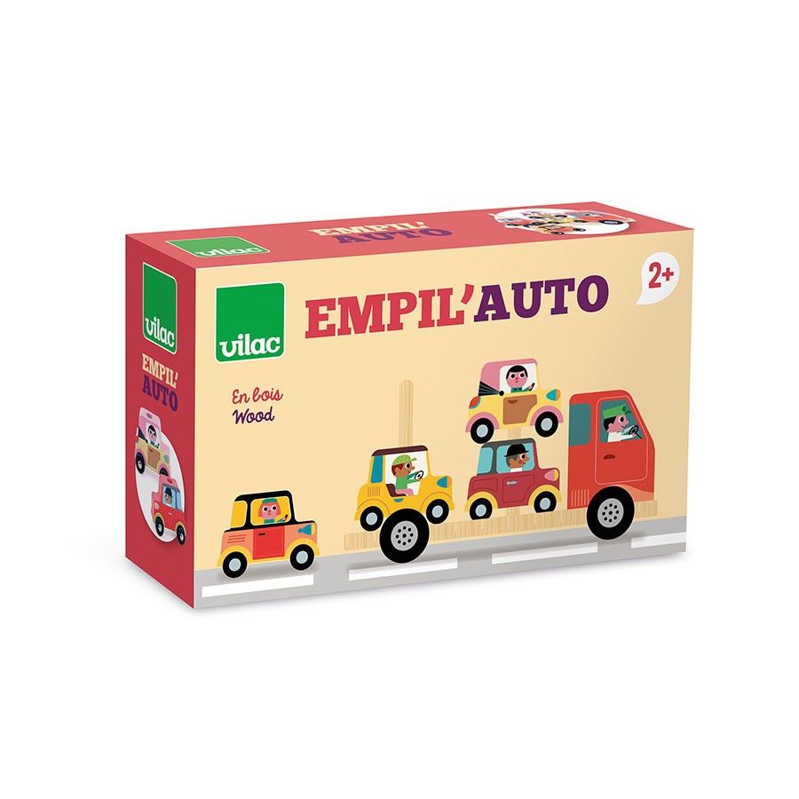 Décima imagen de Empil'Auto, Pequeño Camión Portavehículos Ensartables de Vilac